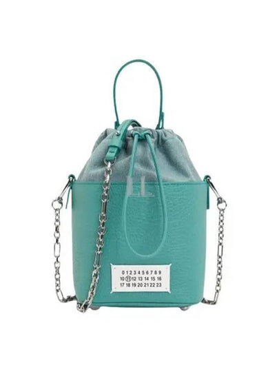 5AC Number Logo Texture Leather Bucket Bag Vert - MAISON MARGIELA - BALAAN 2