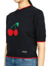 Cherry Short Sleeve Knit Top Black - ALESSANDRA RICH - BALAAN 3