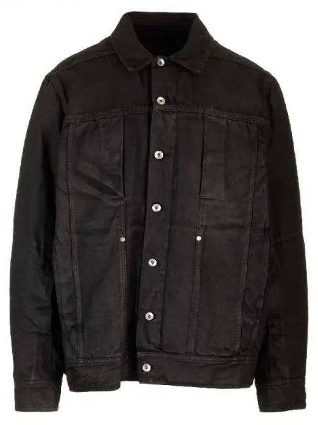 Rick Owens Lido waxed denim jacket 271445 - RICK OWENS - BALAAN 1