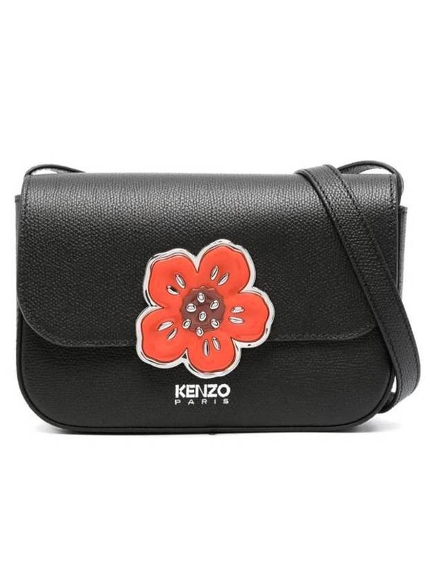 Boke Flower Leather Shoulder Bag Black - KENZO - BALAAN 1