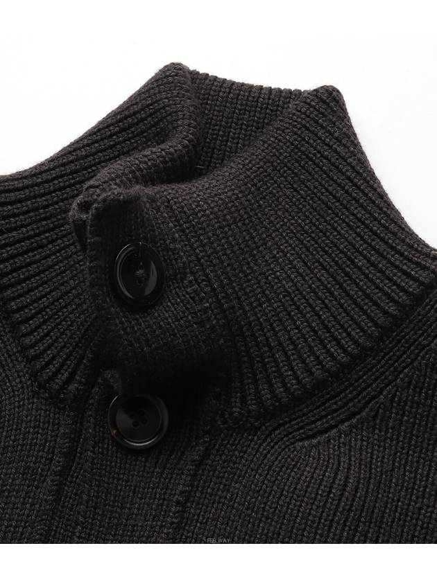 Wool Silk Turtleneck Cardigan Black - TOM FORD - BALAAN 3