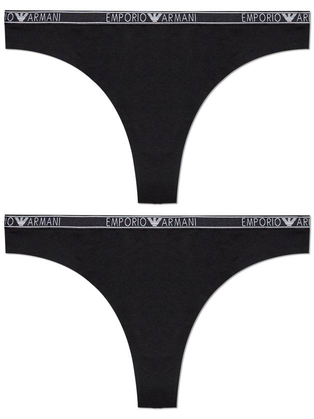 Emporio Armani Two-Pack Of Strings, Women's, Black - EMPORIO ARMANI - BALAAN 1