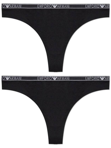 Emporio Armani Two-Pack Of Strings, Women's, Black - EMPORIO ARMANI - BALAAN 1