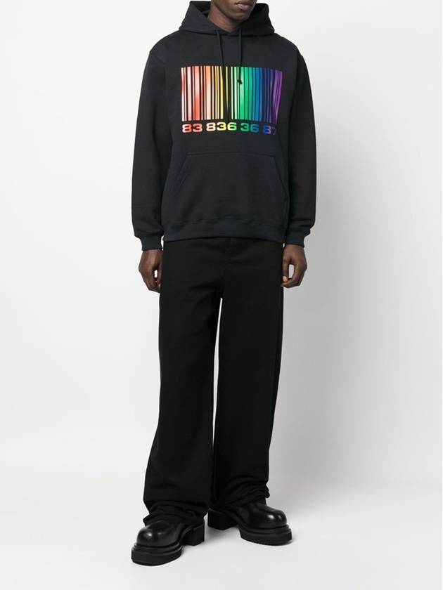 Rainbow Big Barcode Print Hoodie Black - VETEMENTS - BALAAN 4