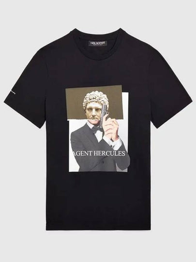 Agent Hercules Print Short Sleeve T-Shirt Black - NEIL BARRETT - BALAAN 2