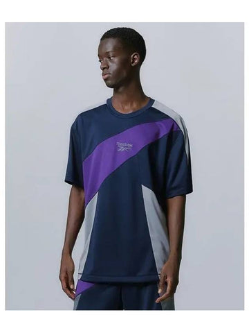 Paneled Vector Mesh T Shirt Navy - REEBOK - BALAAN 1