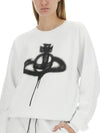 Spray ORB Raglan Sweatshirt White - VIVIENNE WESTWOOD - BALAAN 5