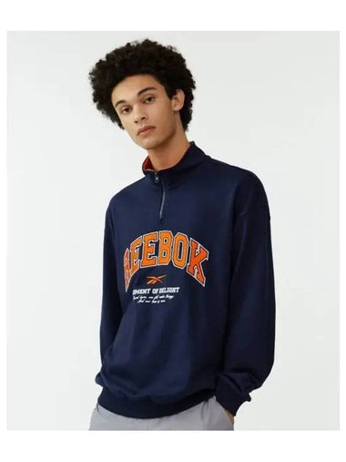 Archive half zip up sweatshirt navy - REEBOK - BALAAN 1