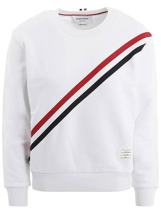 4 Bar Stripe Sweatshirt White - THOM BROWNE - BALAAN.