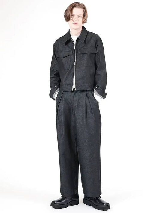 Unisex SPINPT BE One Tuck Wide Denim Pants Black - CHANCE'S NOI - BALAAN 2