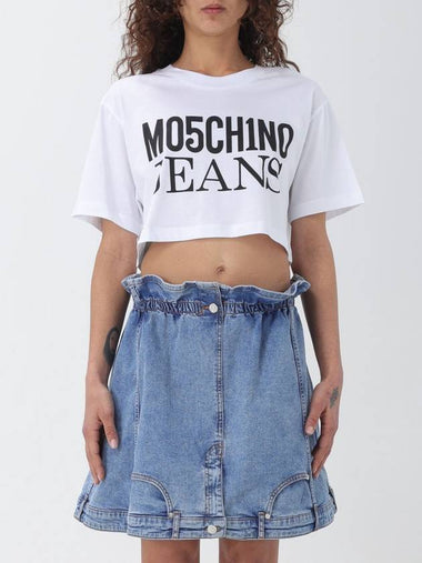 T-shirt cropped Moschino Jeans in jersey di cotone - MOSCHINO - BALAAN 1