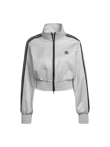 Women's Classic High Shine Track Jacket Grey - ADIDAS - BALAAN 1