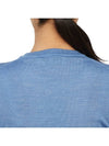 Women's Orb Logo Wool Silk Blend Crop Knit Top Blue - VIVIENNE WESTWOOD - BALAAN 8
