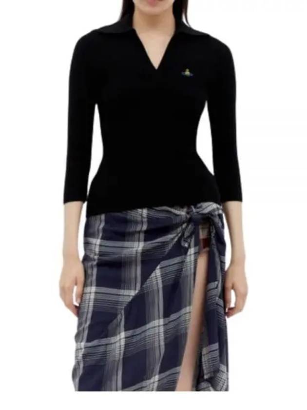 ORB Polo Cashmere Knit Top Black - VIVIENNE WESTWOOD - BALAAN 2