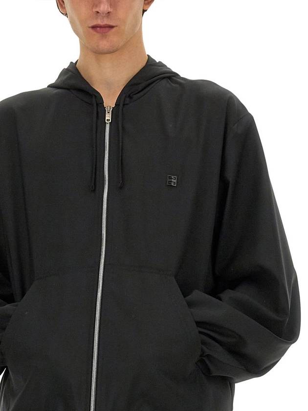 4G Detail Wool Zip-Up Hoodie Black - GIVENCHY - BALAAN 5