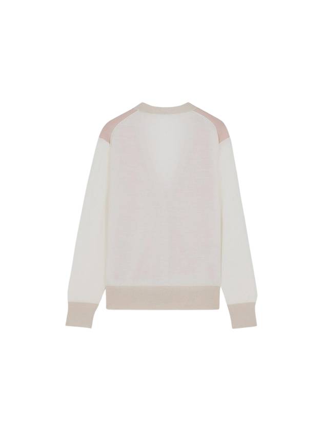 Baby Fox Patch Color Block Cardigan Pink - MAISON KITSUNE - BALAAN 3