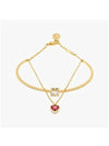 Chroma Heart Red Crystal Bracelet Gold - SWAROVSKI - BALAAN 3