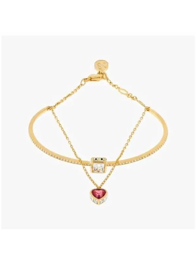 Chroma Heart Red Crystal Bracelet Gold - SWAROVSKI - BALAAN 3