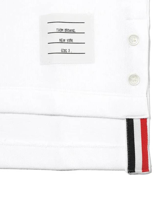 RWB Pocket Interlock Cotton Short Sleeve Polo Shirt White - THOM BROWNE - BALAAN 4