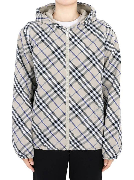 Reversible check hooded jacket neutral 8088510 12 14Y adults can wear - BURBERRY - BALAAN 1