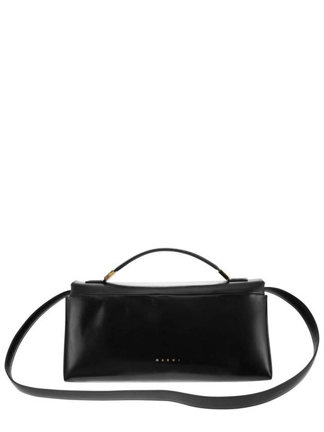 Prisma Leather Tote Bag Black - MARNI - BALAAN 3