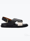 Fussbett Leather Sandals Black White - MARNI - BALAAN 2