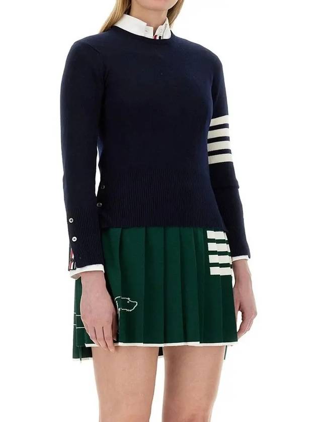 Women's 4 Bar Classic Cashmere Pullover Knit Top Navy - THOM BROWNE - BALAAN 2