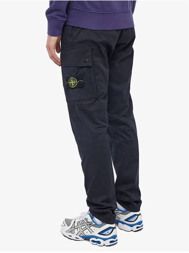 Wappen Patch Cotton Straight Pants Navy - STONE ISLAND - BALAAN 4