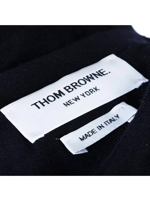 Men's Sustainable Classic Diagonal Wool Cardigan Navy - THOM BROWNE - BALAAN 7