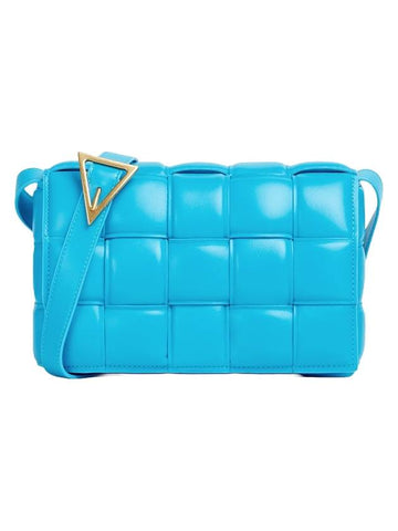 Gold Padded Cassette Cross Bag Blue - BOTTEGA VENETA - BALAAN 1