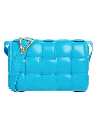 Gold Padded Cassette Cross Bag Blue - BOTTEGA VENETA - BALAAN 1