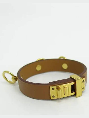 MINI DOG ANNEAUX brown color gold bracelet - HERMES - BALAAN 1