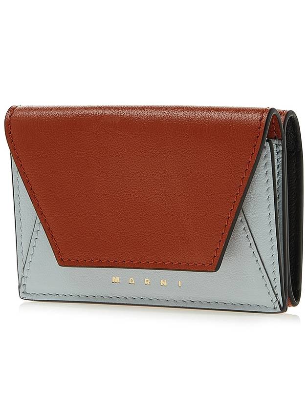 Tri-fold Nappa Halfwallet Brown White - MARNI - BALAAN.