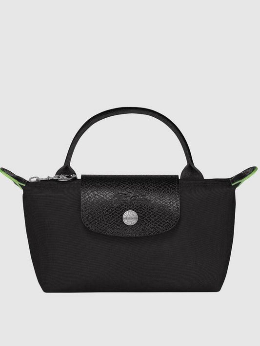 Le Pliage Green Handle Pouch Bag Black - LONGCHAMP - BALAAN 2