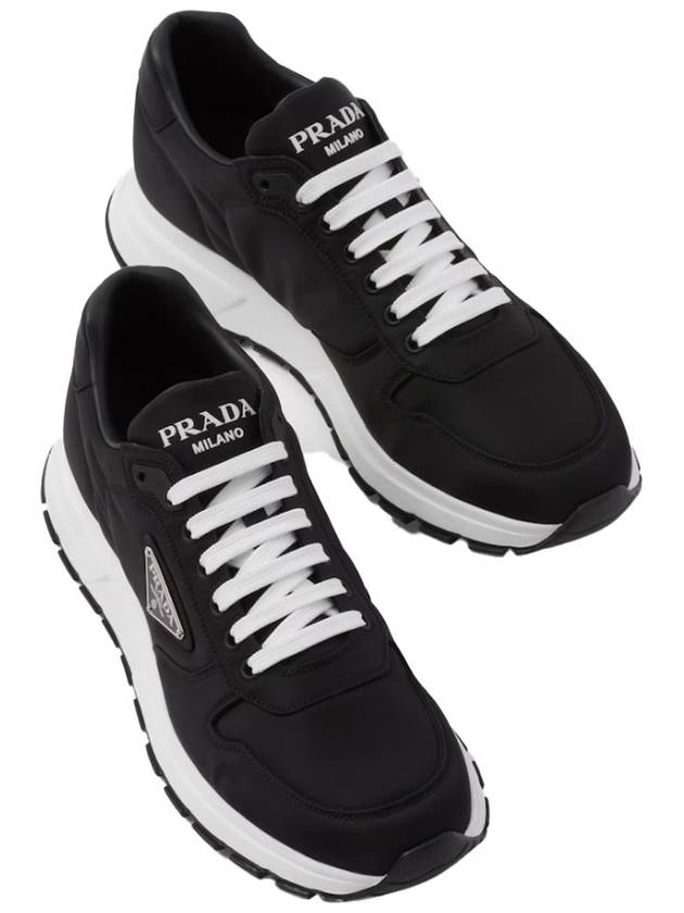 Prax 1 Re-Nylon Low Top Sneakers Black - PRADA - BALAAN 4