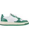 Men's Medalist Leather Low Top Sneakers Green - AUTRY - BALAAN 5