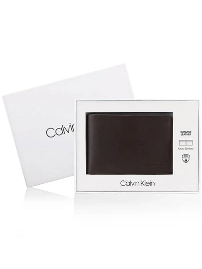 Micro Slim Half Wallet Brown - CALVIN KLEIN - BALAAN 2