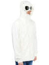 Men's Diagonal Raised Goggles Zipper Hooded Jacket White - CP COMPANY - BALAAN 8