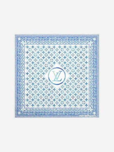 LV Tiles Square 90 Scarf Lagoon - LOUIS VUITTON - BALAAN 1