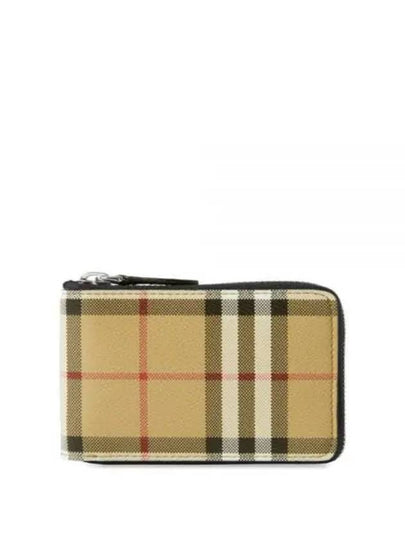 Checked Zipped Half Wallet Beige - BURBERRY - BALAAN 2