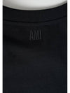 Heart Logo Cotton Jersey Short Sleeve T-Shirt Black - AMI - BALAAN 5