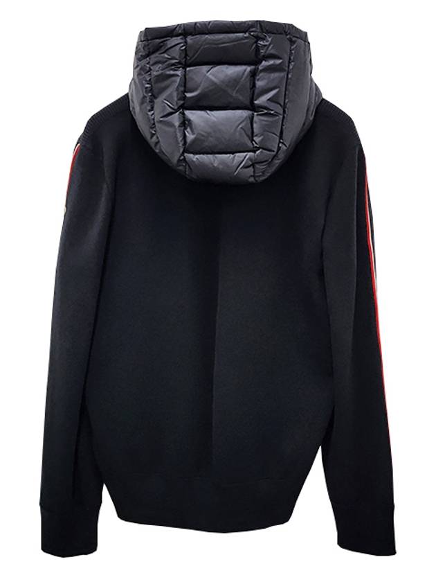 Logo Patch Padded Wool Hooded Jacket Black - MONCLER - BALAAN 4