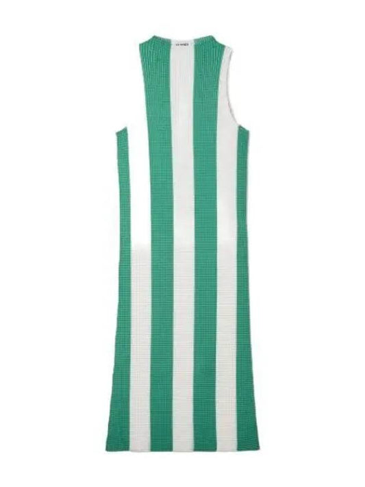 Textured striped border dress white green - SUNNEI - BALAAN 1
