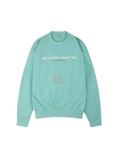 Athletic Club Crew Neck Sweatshirt Aqua White - SPORTY & RICH - BALAAN 2