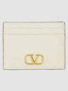 Signature V Logo Card Wallet Ivory - VALENTINO - BALAAN 3