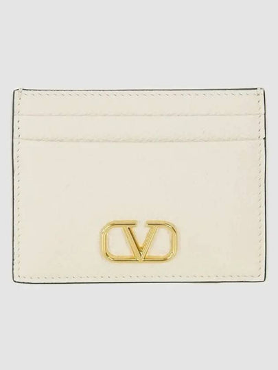 Signature V Logo Card Wallet Ivory - VALENTINO - BALAAN 2