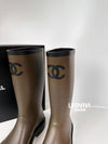 CC logo two tone rain boots rubber khaki black size 37 G45838 - CHANEL - BALAAN 3