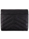 Matelasse Monogram Quilting Flap Half Wallet Black - SAINT LAURENT - BALAAN 3