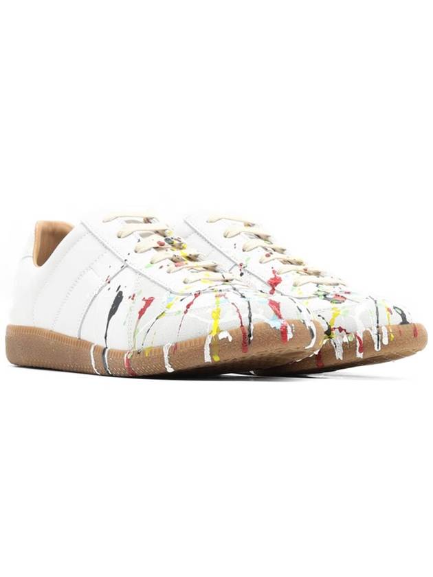 Men's Replica German Army Paint Low Top Sneakers White - MAISON MARGIELA - BALAAN 3