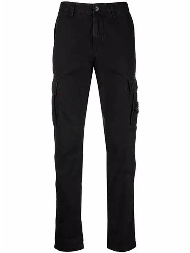 Men's Wappen Patch Slim Cargo Straight Pants Black - STONE ISLAND - BALAAN 2